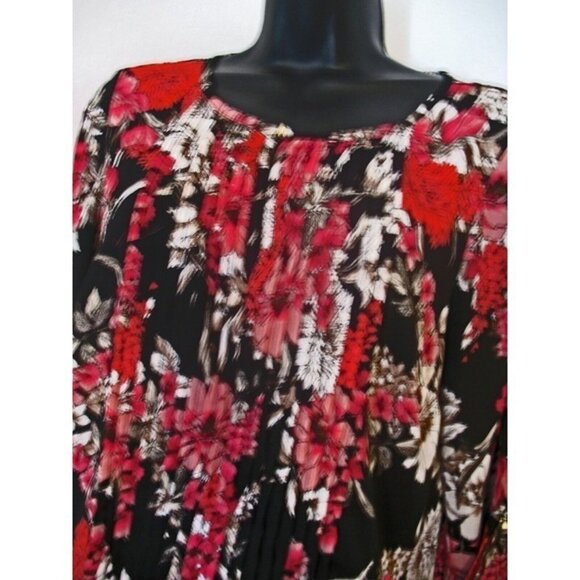 Womens Roz&Ali Size Small Red&Black Long sleeves, ribbed, Tunic, very soft. - Picture 3 of 7